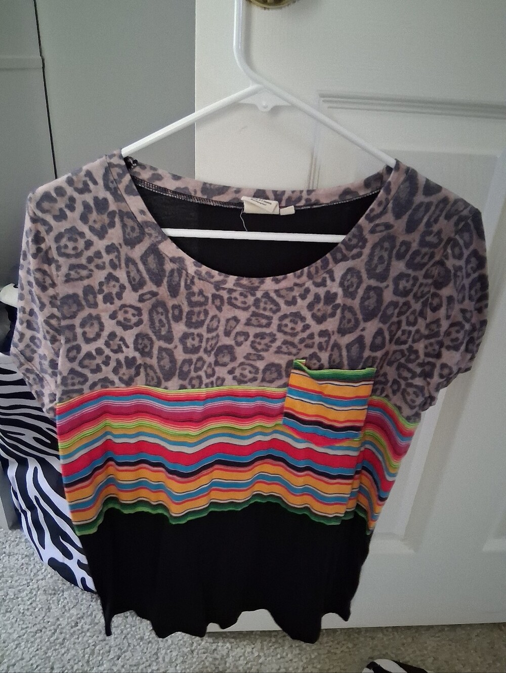 Women's Grace & Emma animal print striped top